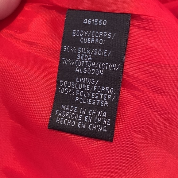 Jill Stuart | Red Frida Ruffle Hem Silk Cotton Blend Pockets Dress NWOT Size 0 - Picture 3 of 11